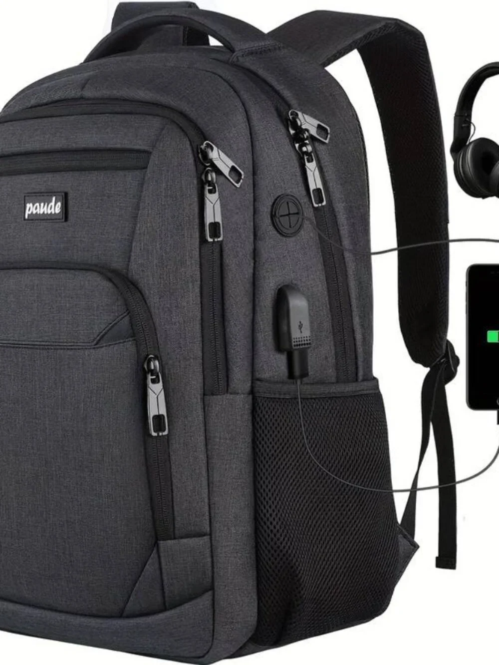 Backpack with USB Charging Port for School College Travel 15.6 Inch Laptop